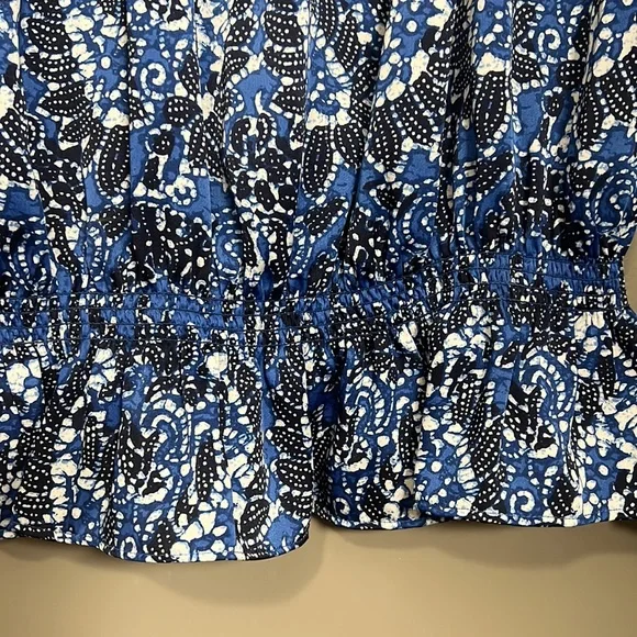 Michael Kors Blue Paisley Top EUC - Picture 4 of 7